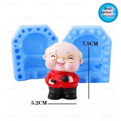 Khuôn Silicon - Ông Thọ Ông Già 2 Mảnh 7.5cm