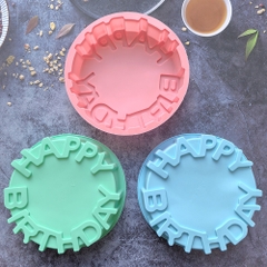 Khuôn Silicon - Đế - Chữ Happy Birthday Tròn 20 Cm