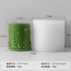 Khuôn Silicon - Noel - Nến Tròn Họa Tiết Giáng Sinh