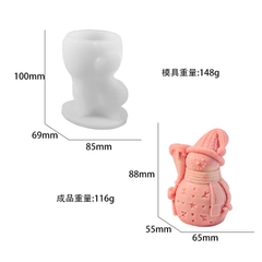 Khuôn Silicon - Động Vật - Người Tuyết Cầm Gậy