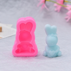Khuôn Silicon - Động Vật - Con Thỏ Tim 5.3cm