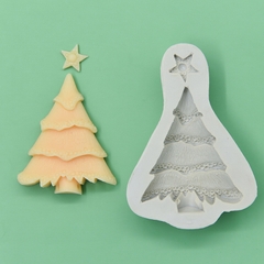 Khuôn Silicon - Noel - Cây Thông Sao Rời Dây Đèn 8.5cm