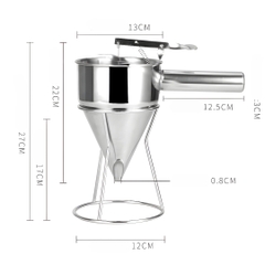 Phễu Inox Tự Ngắt  Kèm Giá Đỡ 22Cm