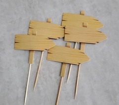 Phụ Kiện Set Cắm Biển Giả Gỗ - Mũi Tên Không Chữ