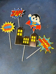 PKC - Set Cắm Supermen Phụ Kiện Trang Trí Bánh
