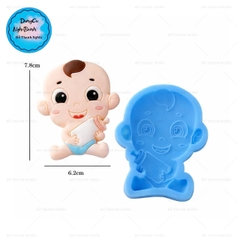Khuôn Silicon - Em Bé - Bé Trai Ôm Bình Bú 7.8cm