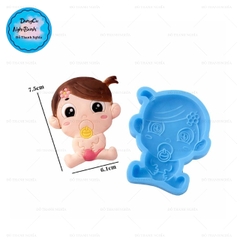Khuôn Silicon - Em Bé - Bé Gái Ngậm Ti 7.5cm