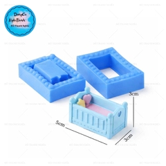 Khuôn Silicon - Em Bé - Xe Nôi 5cm- 2 Mảnh