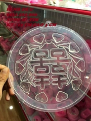 RNL - Khuôn Nhựa RCT - Tròn 20cm - Chữ Song Hỷ Tim 20cm Cao 3cm