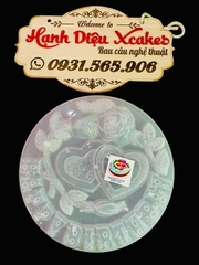 RNL - Khuôn Nhựa RCT - Tròn 30cm - Tim Lồng Cành Hồng