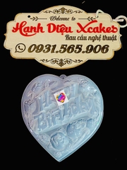 RNL17 - Khuôn Nhựa RCT - Trái Tim 20cm - Happy Birthday 20cm Cao 5cm