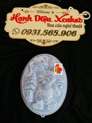 RNL20 - Khuôn Nhựa RCT - Tròn 20cm - Noel Chuông Ông Già