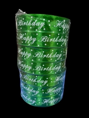 Ruy Băng Trang Trí - 2cm Chữ HPBD -  Đỏ tươi