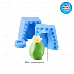 Khuôn Silicon - Sen Đá 2 Mảnh Khía Quanh Có Hoa 6.2cm