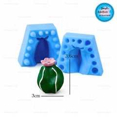 Khuôn Silicon - Sen Đá 2 Mảnh Khía Quanh Có Hoa 3.6cm