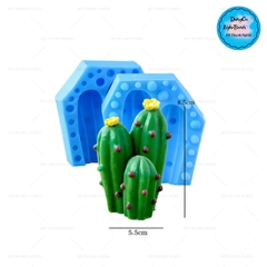 Khuôn Silicon - Sen Đá 2 Mảnh Đứng Khía Quanh Có Hoa 8.5cm