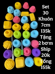Set 30 Khuôn 7CM Hoa Thuỷ Tinh - Bánh Da Lợn - Rau Cau Cup Set
