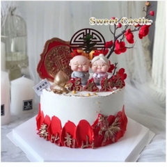 Set Ông Bà Thọ Phụ Kiện Trang Trí Bánh