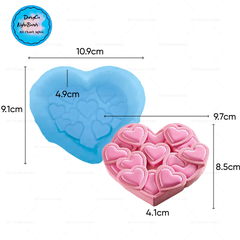 Khuôn Silicon - Trái Tim Chồng Tim 9.7cm