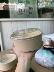 Tô Giấy Kraft Tròn - Nắp Mô PET - 1000ml - XÁM