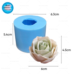 Khuôn Silicon - Hoa Hồng Nở Cánh Thẳng 6cm