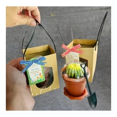 Túi Giấy - Quai Xách - Vuông 12x8.6x8.6cm- Túi Nâu Bò Kraft