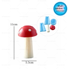 Khuôn Silicon - Rau Củ - Nấm 3 Mảnh 11cm