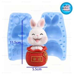 Khuôn Silicon - Động Vật - Con Thỏ 2 Mảnh 11.5cm