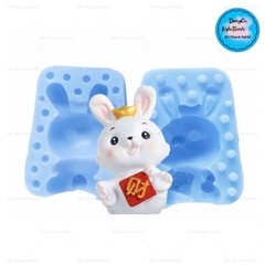 Khuôn Silicon - Động Vật - Con Thỏ 2 Mảnh Thỏi Vàng