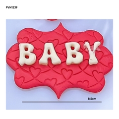 Khuôn Silicon - Mặt Ép Chữ Baby Bầu 8.5cm