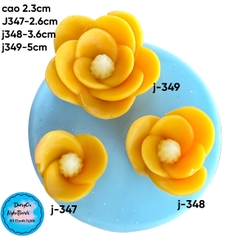 Khuôn Silicon - Set 3 Hoa Cúc Cánh Thẳng - Cúc Thanh Liễu J-347-J-348-J-349