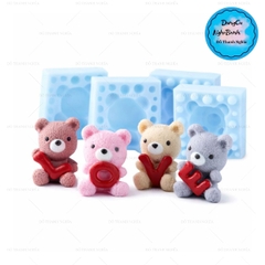 Combo 4 Khuôn Silicon Động Vật - Gấu Chữ Love