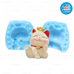 Khuôn Silicon - Động Vật - Mèo Thần Tài Giơ Chân 2 Mảnh 5cm