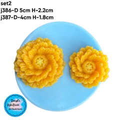 Khuôn Silicon - Set 2 Cúc Thược Dược J-386 J-387