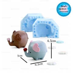 Khuôn Silicon Động Vật Con Voi 2 Mảnh 6.2cm