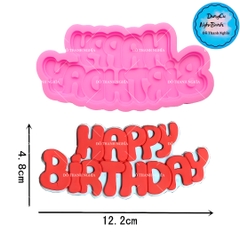 Khuôn Silicon - Chữ Happy - Nghiêng Kiểu