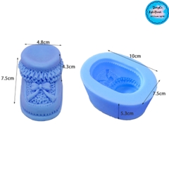 Khuôn Silicon - Em Bé Giày - Nơ Viền 7.5cm 1c