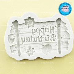 Khuôn Silicon - Chữ Happy Birthday - Hoa Bọ