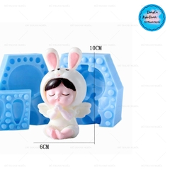 Khuôn Silicon - Em Bé - Bé Gái Thiên Thần 2 Mảnh 10cm