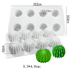 Khuôn Silicon - Vĩ Sen Đá Xương Rồng Khía Quanh 6C 5cm