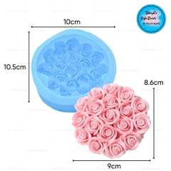 Khuôn Silicon - Mặt Ép Hoa Hồng 8.5cm
