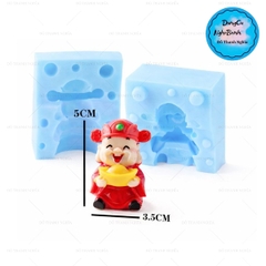 Khuôn Silicon - Ông Thần Tài Ôm Thỏi Vàng Nhỏ 3.5cm