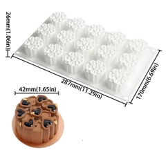 Khuôn Silicon - Vĩ Đế Tròn Trái Tim 15c 4cm