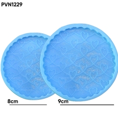Khuôn Silicon - Mặt Ép Tròn Tim Set 2 - 9cm 8cm