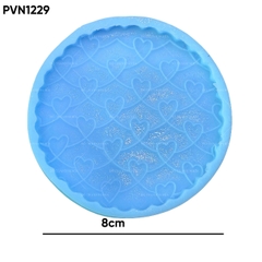 Khuôn Silicon - Mặt Ép Tròn Tim Set 2 - 9cm 8cm