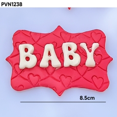 Khuôn Silicon - Mặt Ép Chữ Baby Chữ Nhật 8.5cm
