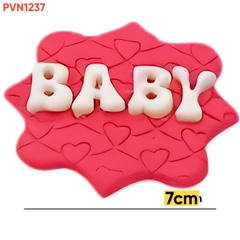 Khuôn Silicon - Mặt Ép Chữ Baby Vuông 7cm