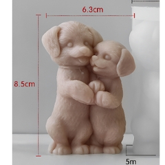 Khuôn Silicon - Động Vật - Chó Đứng Ôm Nhau 8.5cm