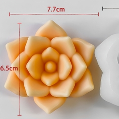 Khuôn Silicon - Sen Đá Nở - 7.7cm- Mộng Nước Tia Tầng J-1245