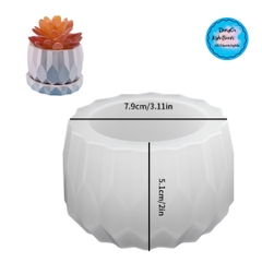 Khuôn Silicon - Chậu Cây - Đa Giác 7.9cm Không Kèm Đế